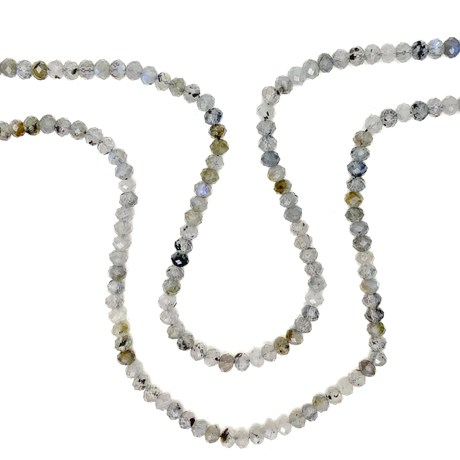 Labradorite Tourmalated 5.5mm Faceted Rondelles Bead Strand