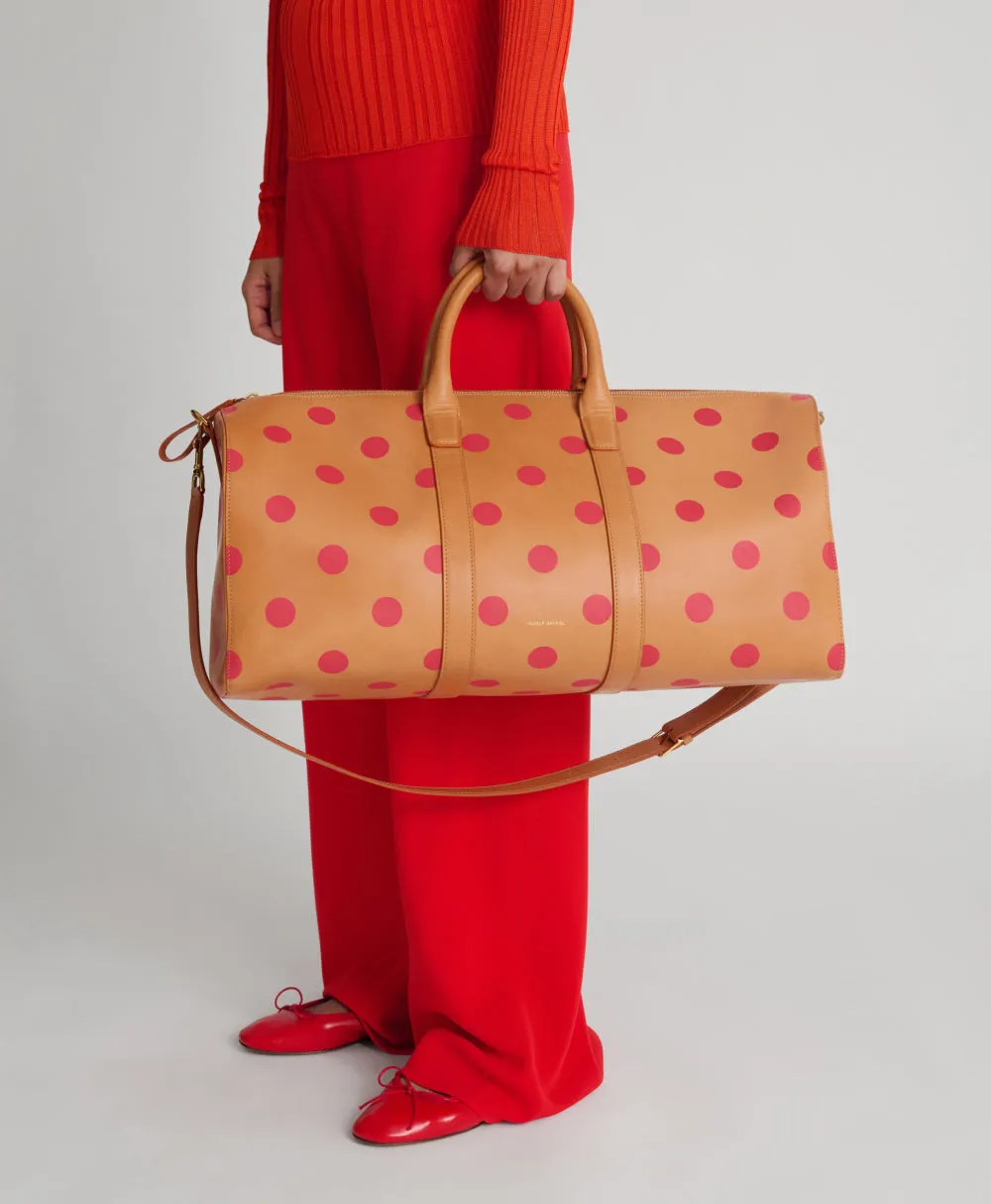 Large Duffle - Cammello / Flamma Polka Dot