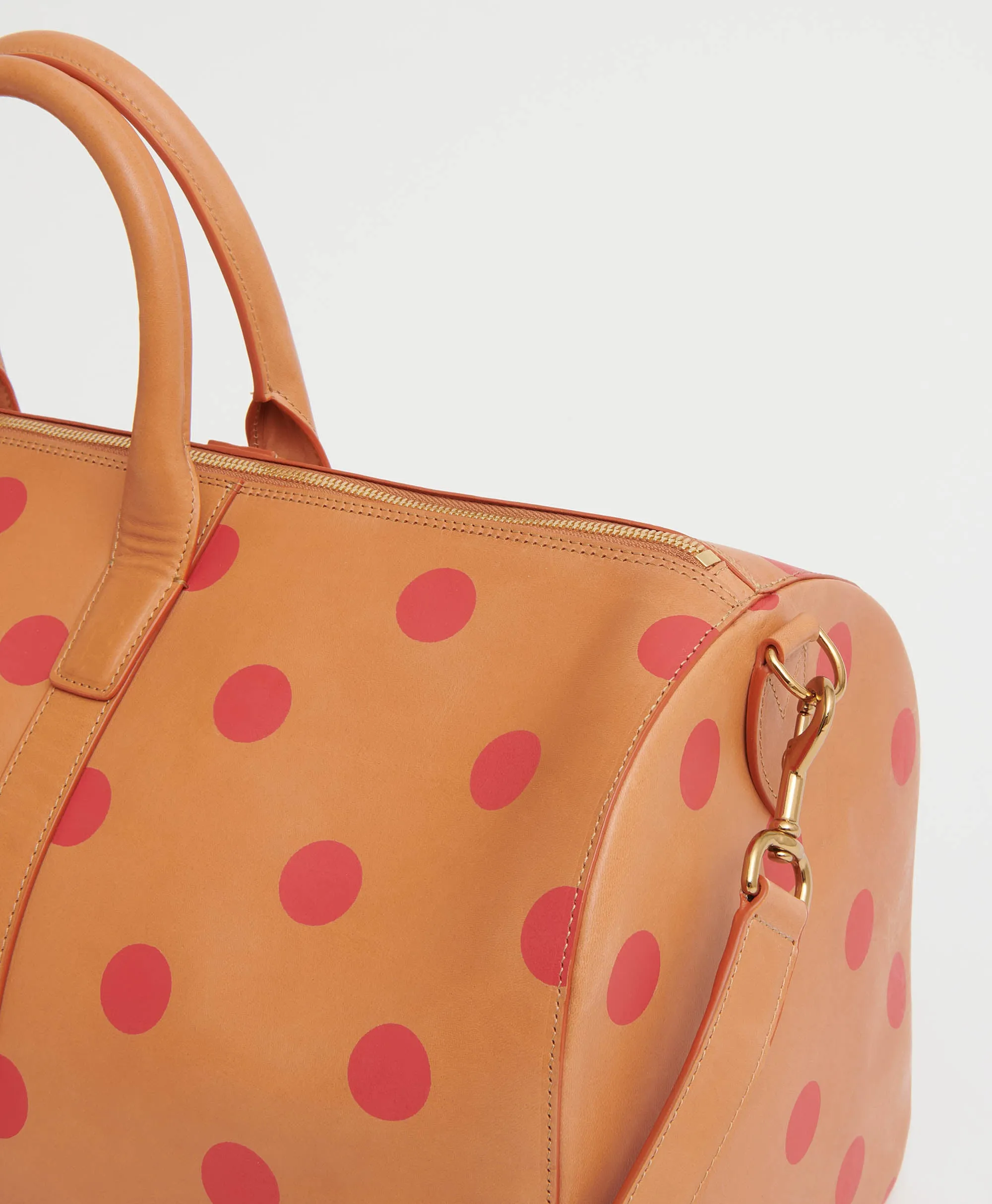 Large Duffle - Cammello / Flamma Polka Dot