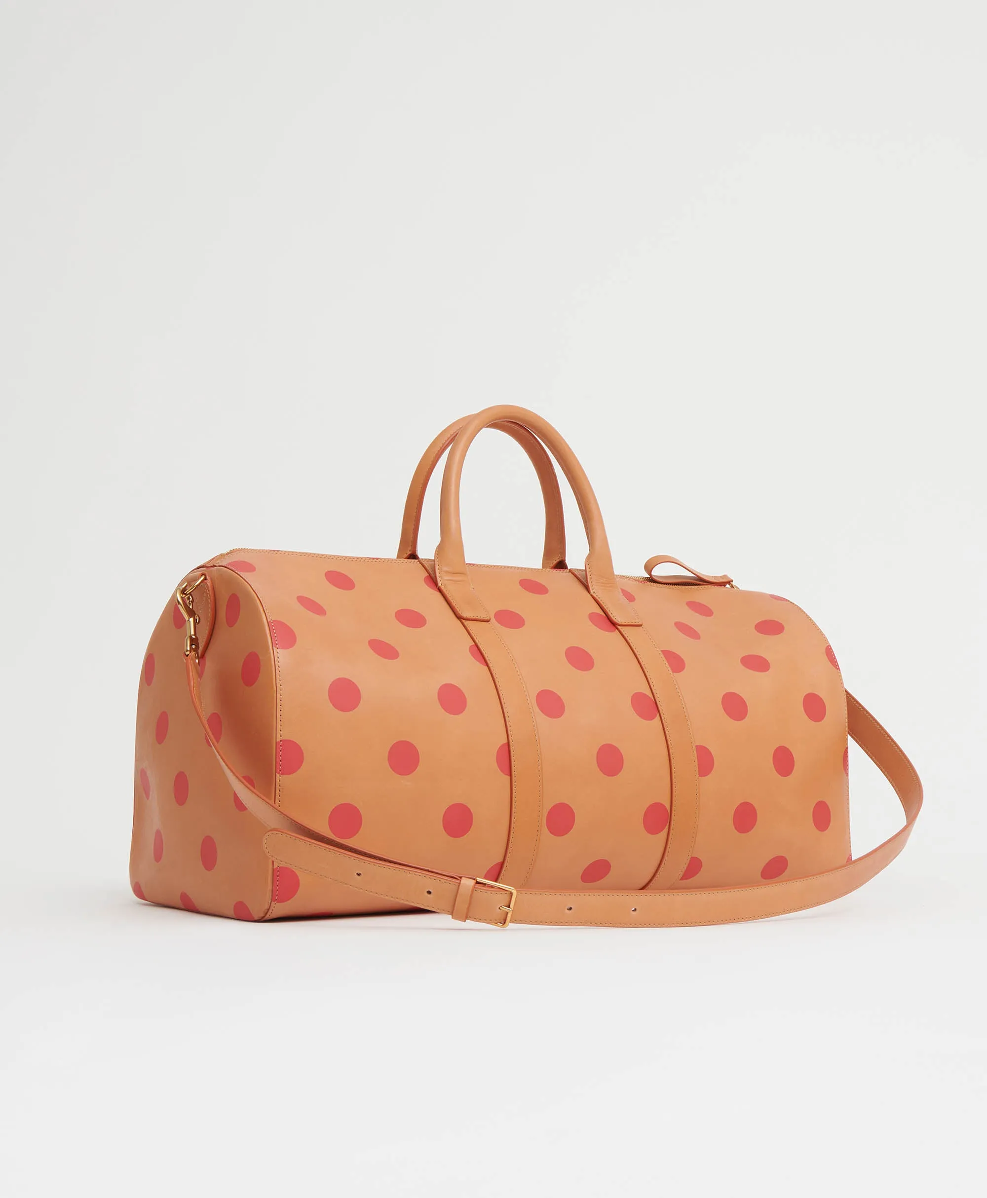 Large Duffle - Cammello / Flamma Polka Dot