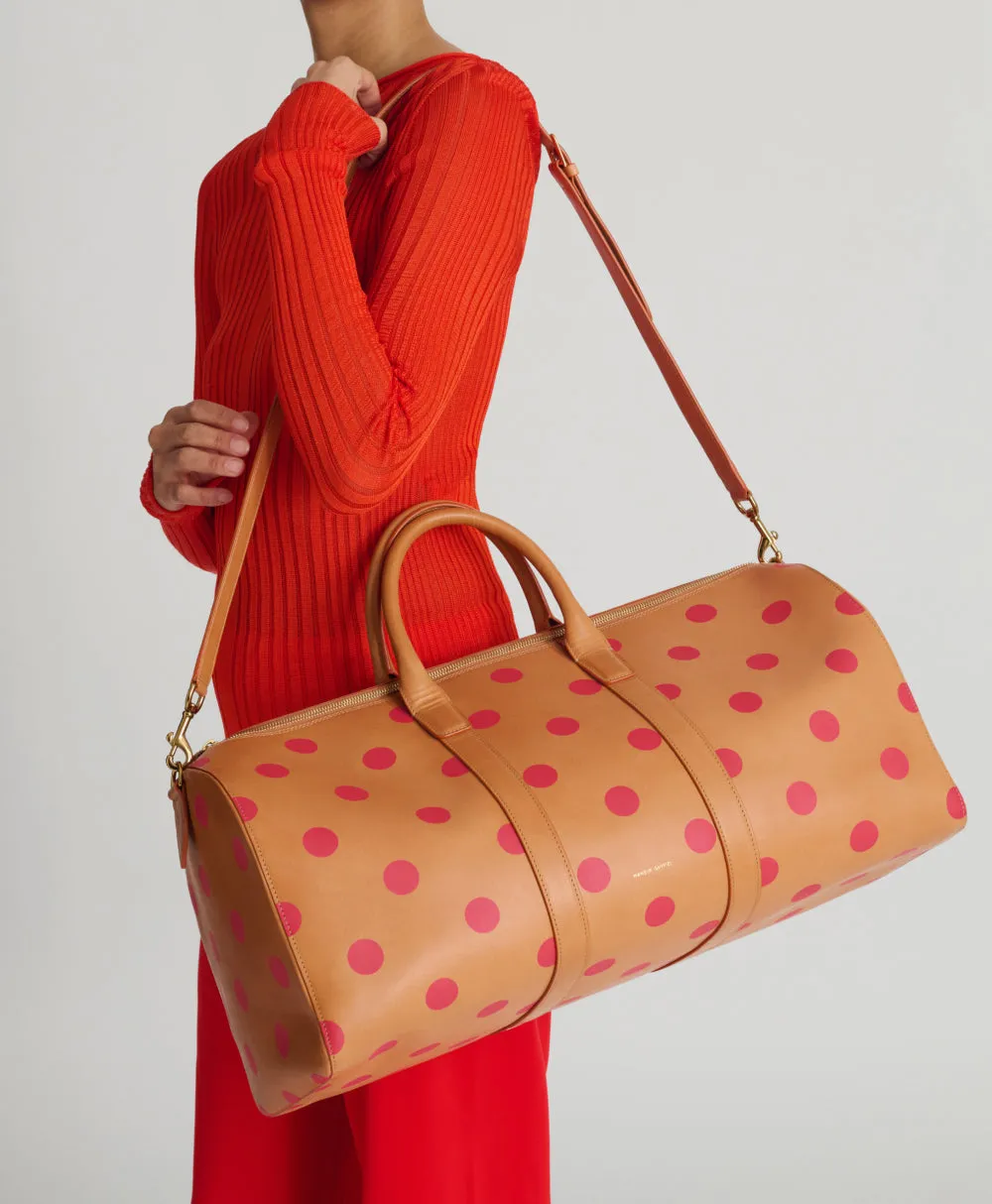 Large Duffle - Cammello / Flamma Polka Dot