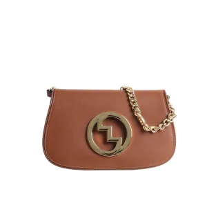 Leather Saddle Chain Shoulder Bag