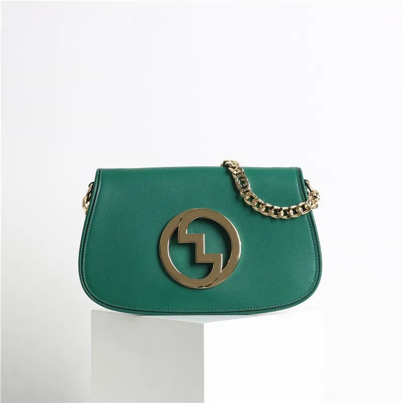 Leather Saddle Chain Shoulder Bag