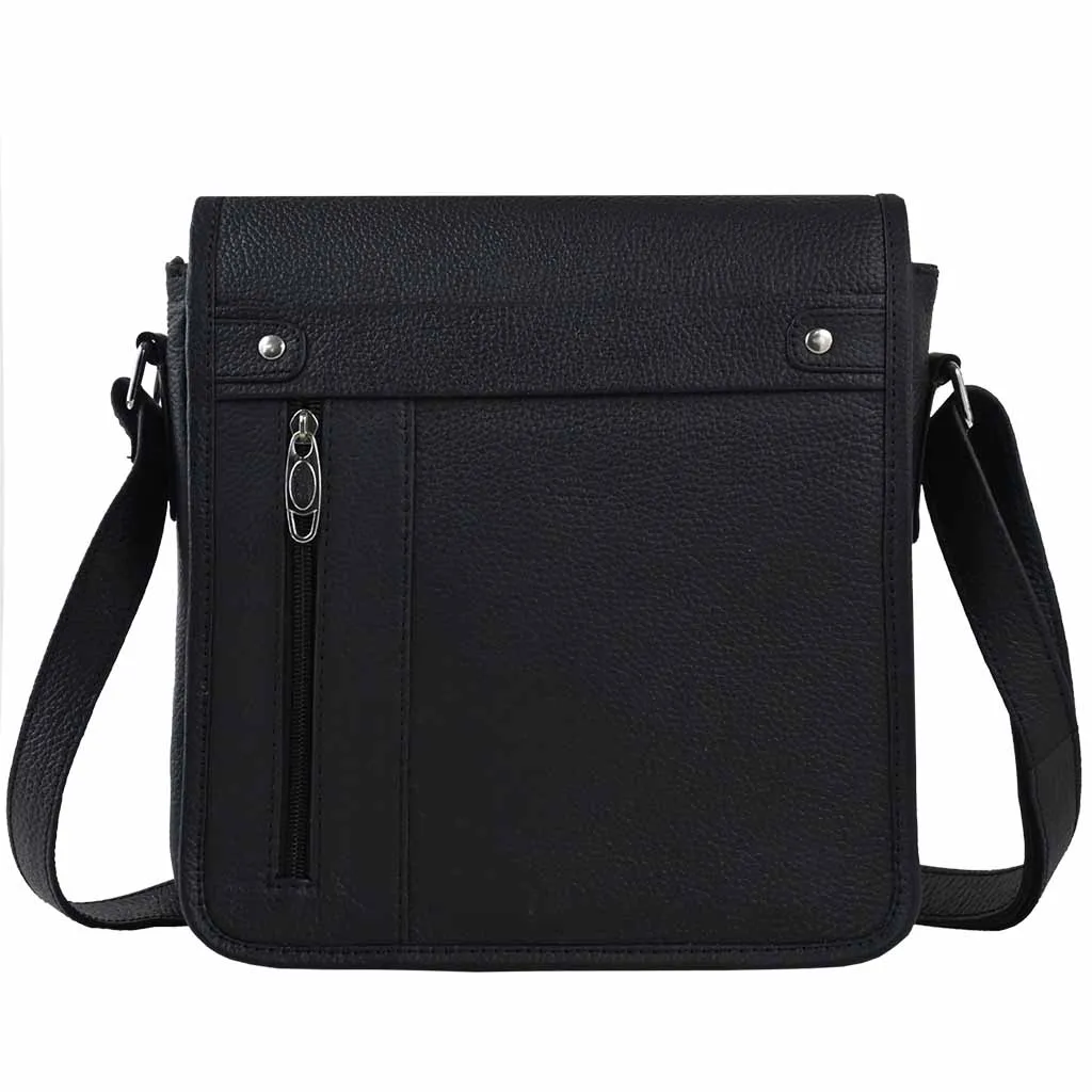 Leather Shoulder Bag Black Metro Messenger Bag