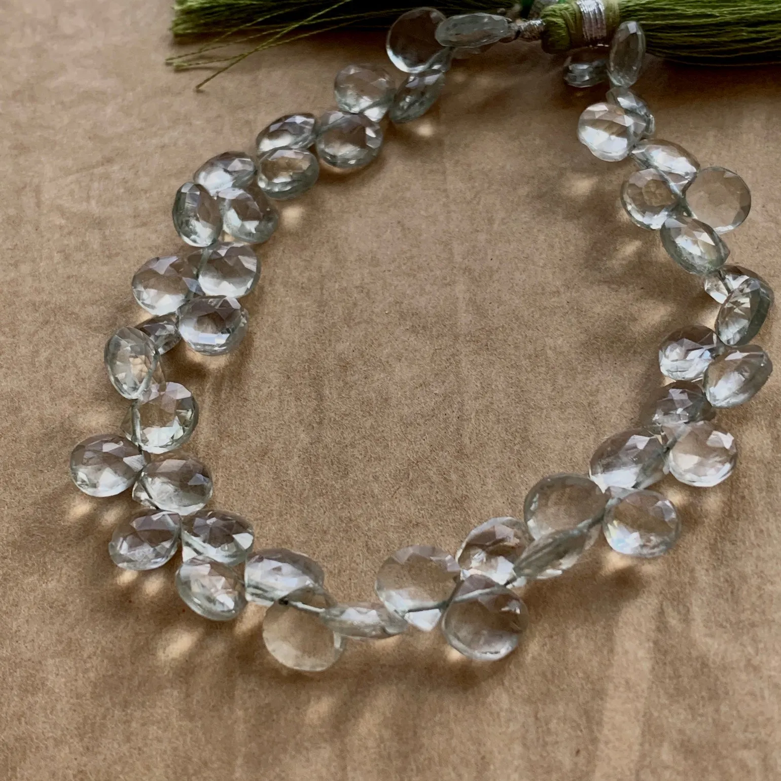 Light Green Amethyst Briolettes