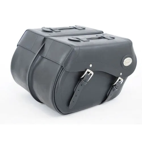 Longride Leather Saddlebags Black - 43 Liters