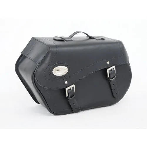 Longride Leather Saddlebags Black - 43 Liters