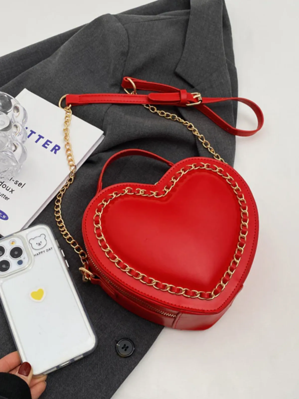 Loved So Dearly Heart-Shaped Crossbody Bag