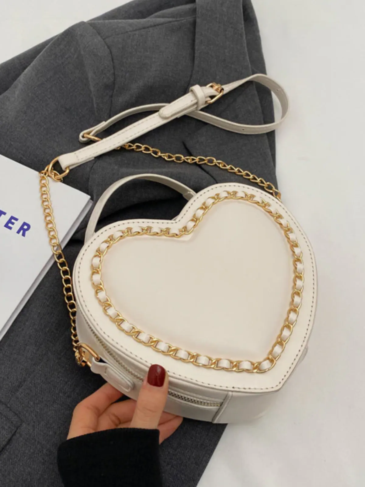 Loved So Dearly Heart-Shaped Crossbody Bag