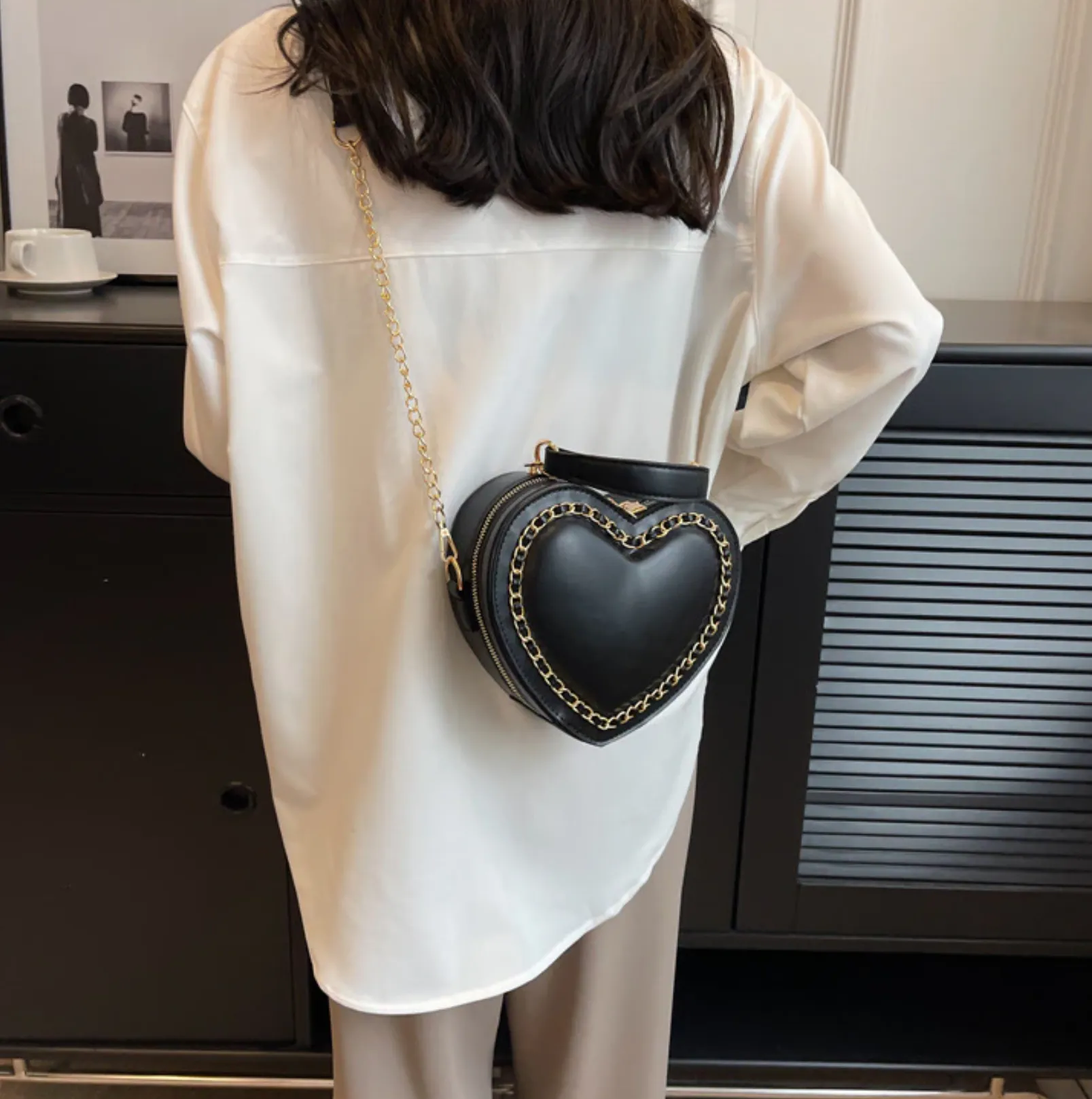 Loved So Dearly Heart-Shaped Crossbody Bag