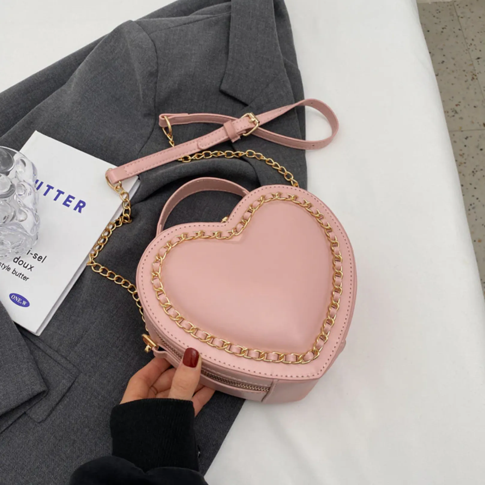 Loved So Dearly Heart-Shaped Crossbody Bag