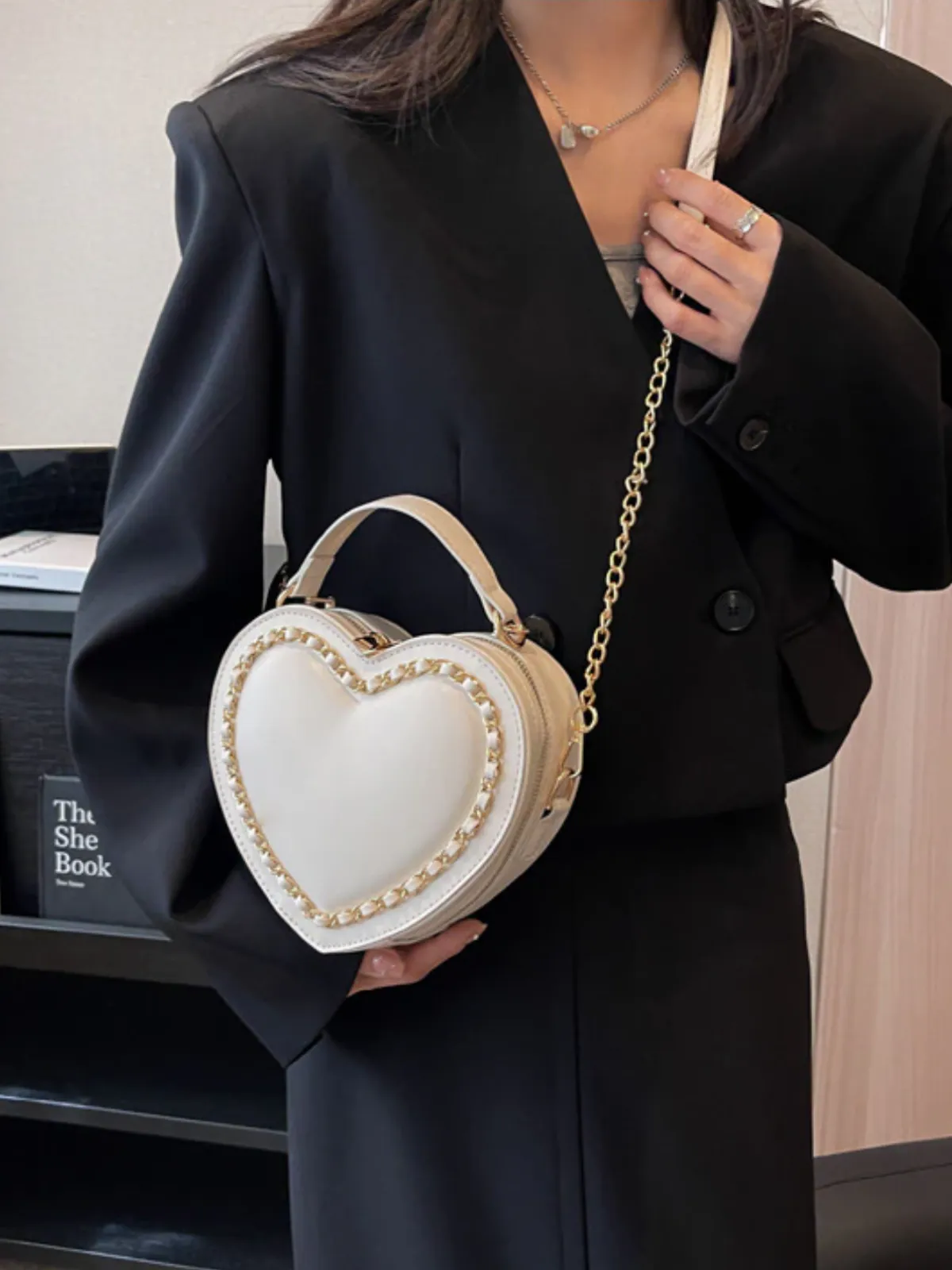 Loved So Dearly Heart-Shaped Crossbody Bag