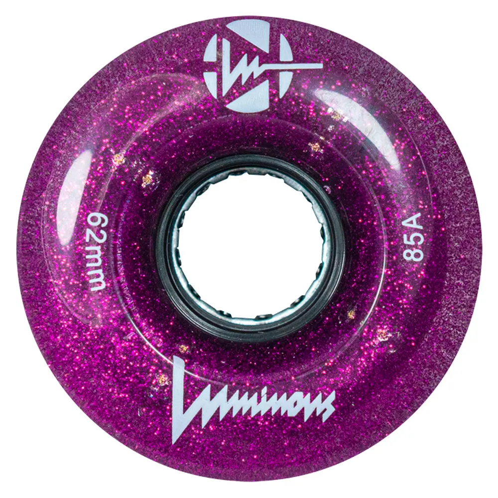 Luminous 62mm LED Glitter Light Up Quad Wheels - 4 pack