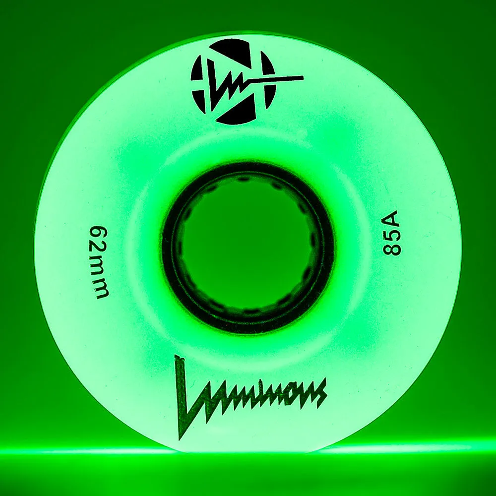 Luminous 62mm LED Glow Light Up Quad Wheels - 4 pack