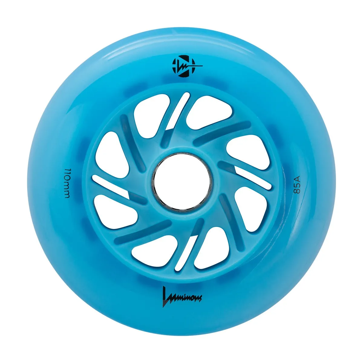 Luminous LED Inline Wheels 110mm/85a - Blue Ocean Glow - Sold by the Single Wheel