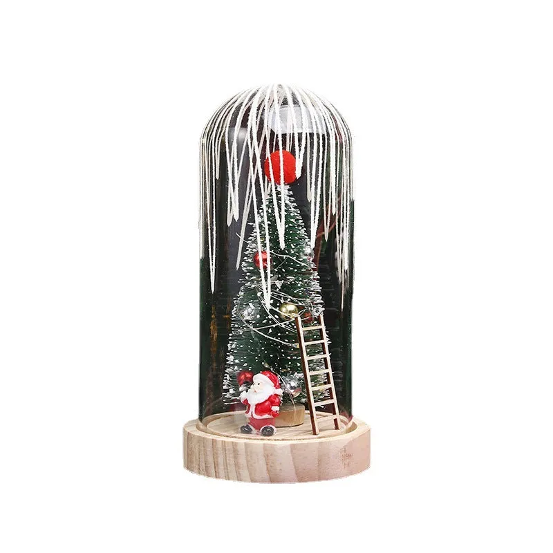 Luminous Santa Claus glass lampshade