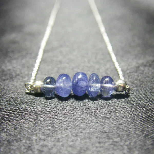 Luxurious Blue Sapphire Silver Necklace