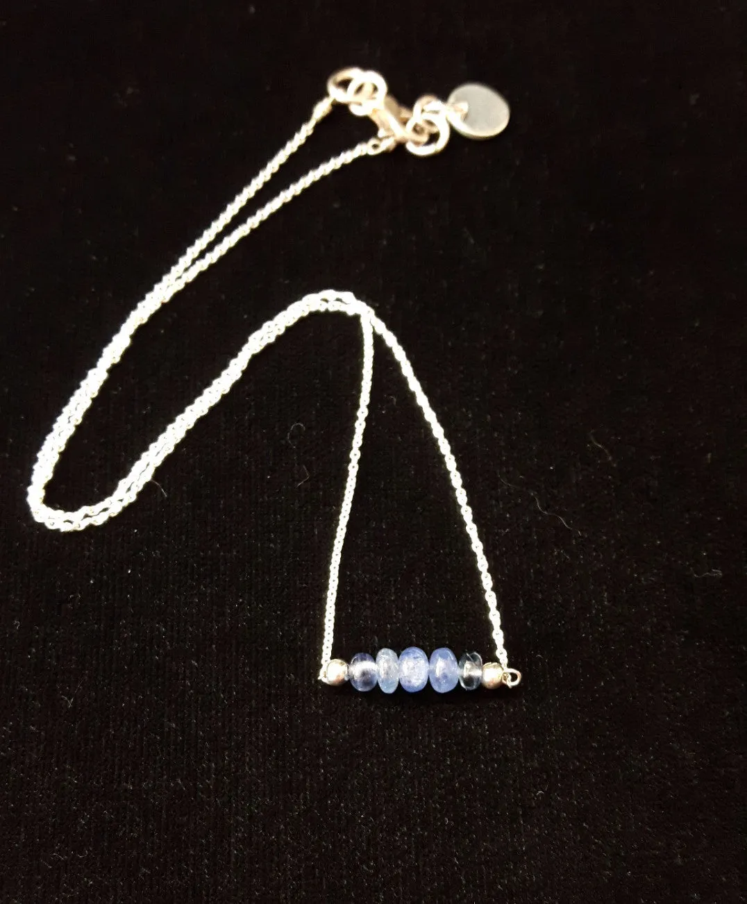 Luxurious Blue Sapphire Silver Necklace