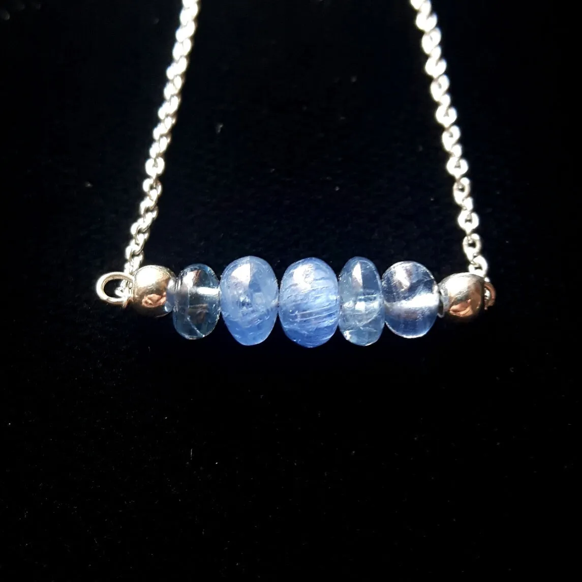 Luxurious Blue Sapphire Silver Necklace