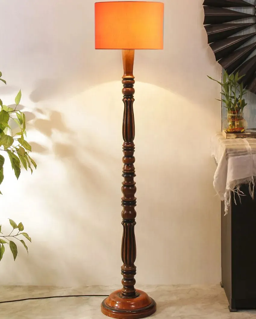 Luxurious Cotton Wooden Floor Lamp | 5 Feet