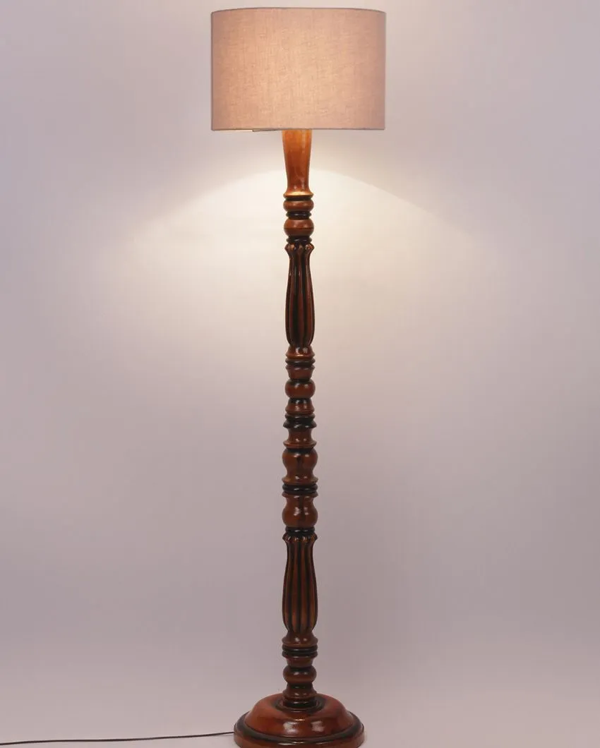 Luxurious Cotton Wooden Floor Lamp | 5 Feet