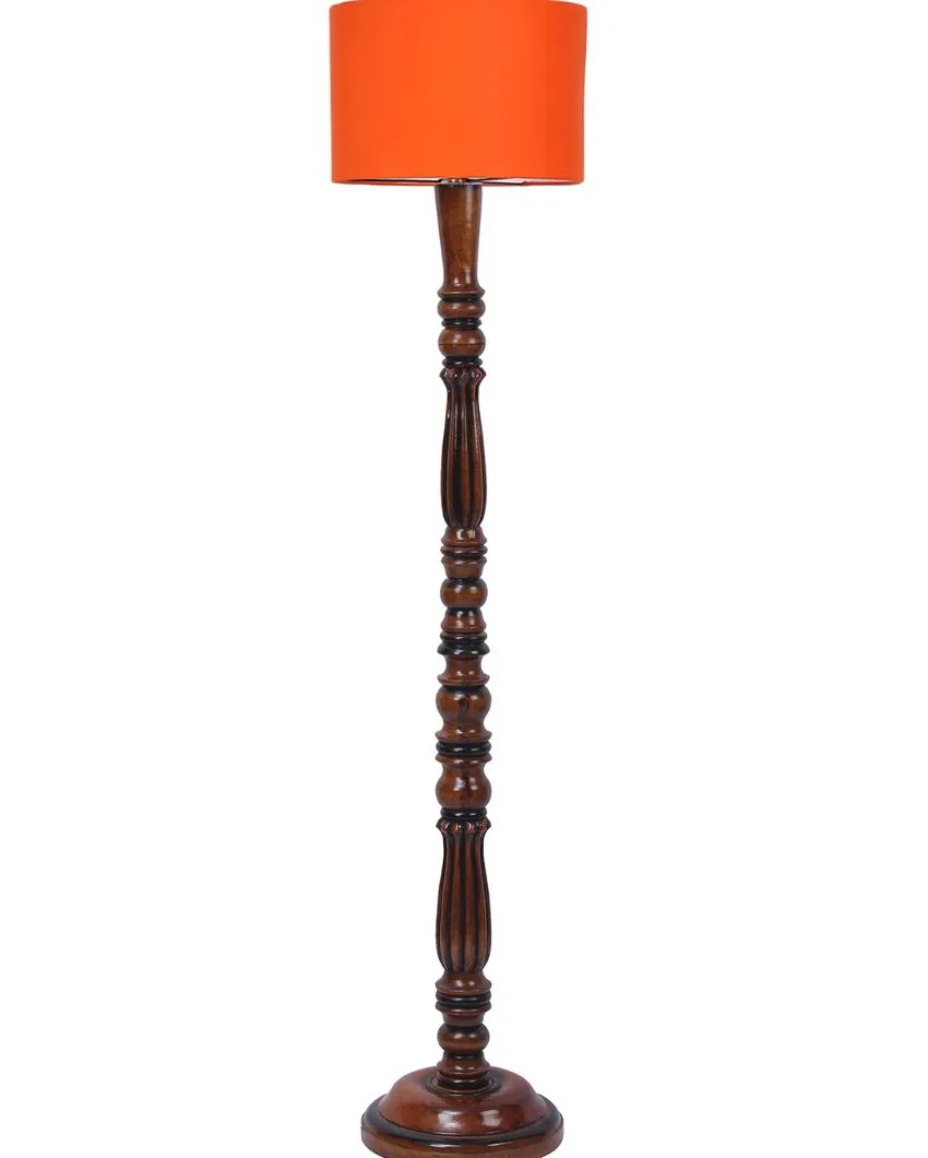 Luxurious Cotton Wooden Floor Lamp | 5 Feet