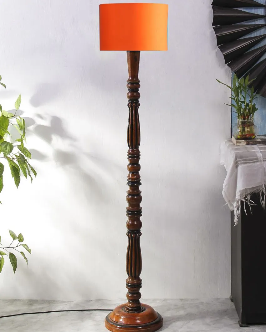 Luxurious Cotton Wooden Floor Lamp | 5 Feet