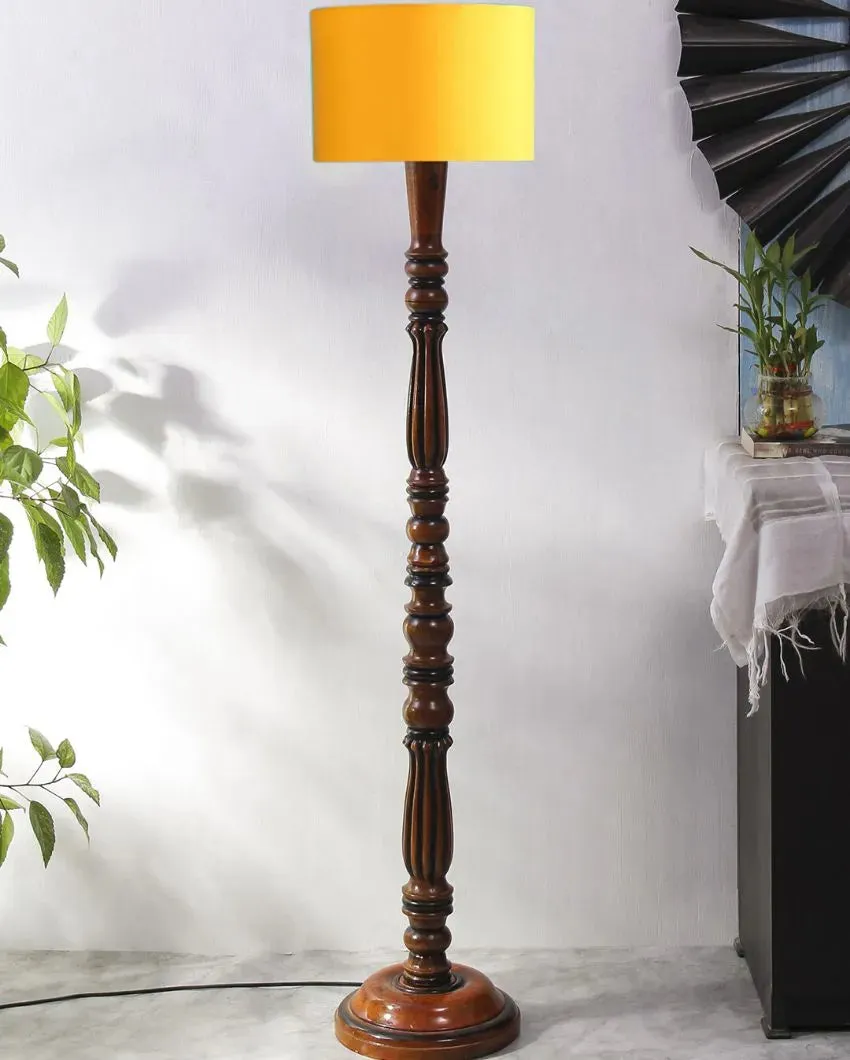 Luxurious Cotton Wooden Floor Lamp | 5 Feet