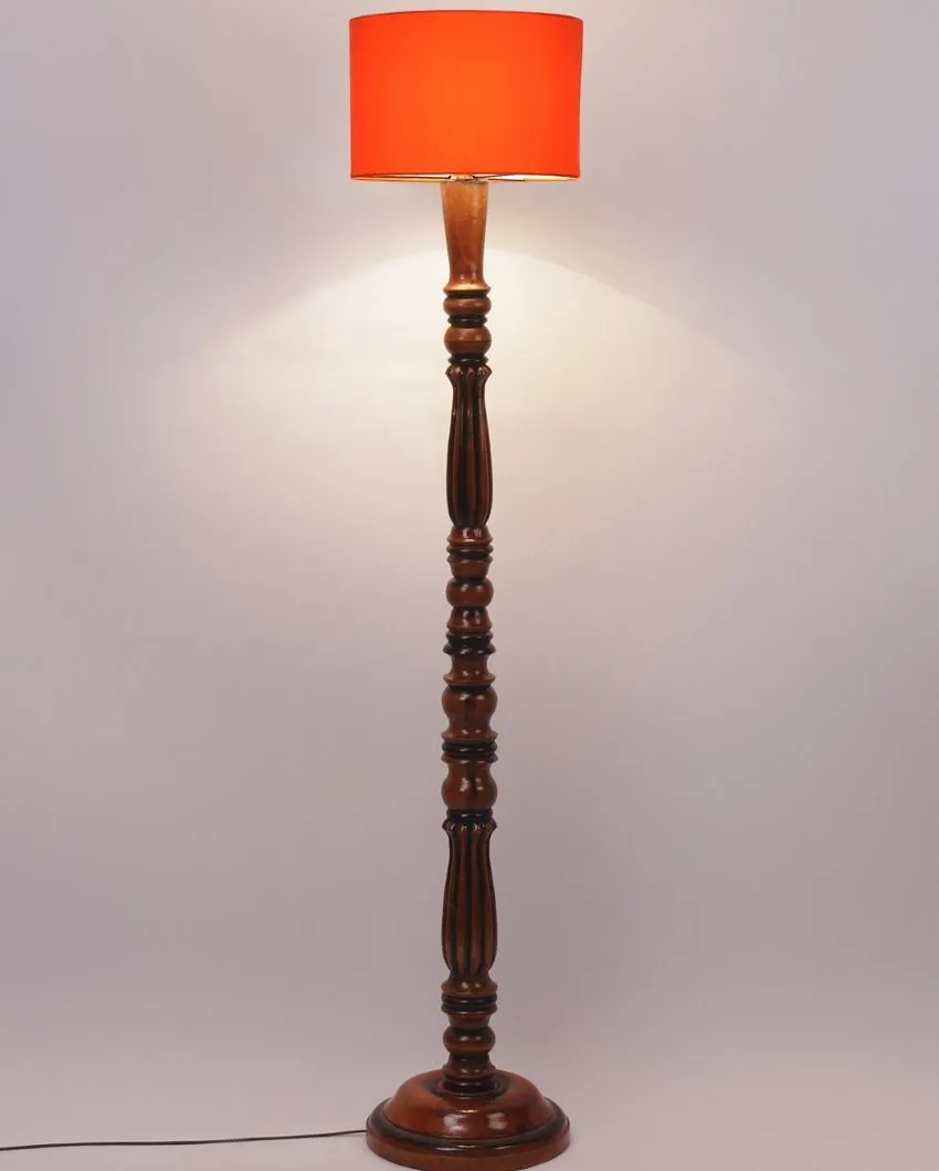 Luxurious Cotton Wooden Floor Lamp | 5 Feet