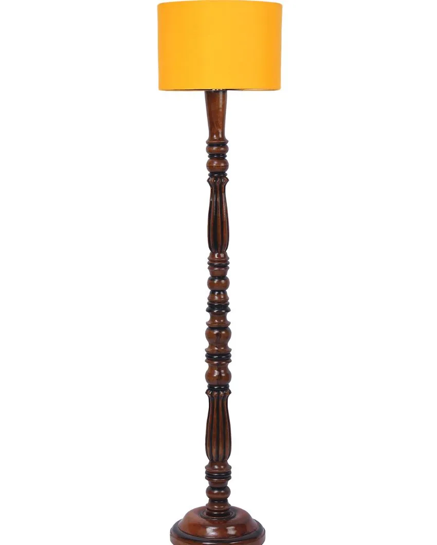 Luxurious Cotton Wooden Floor Lamp | 5 Feet