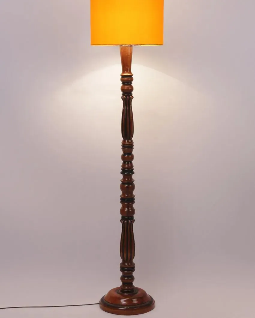 Luxurious Cotton Wooden Floor Lamp | 5 Feet