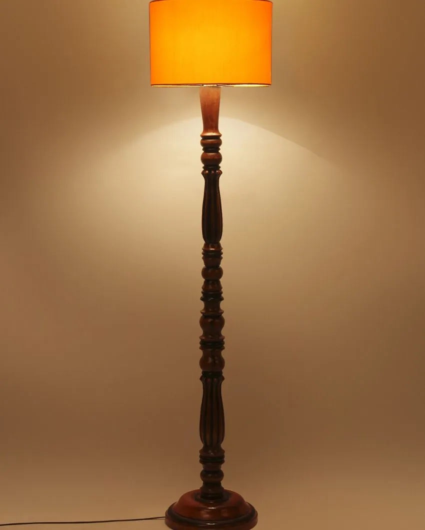 Luxurious Cotton Wooden Floor Lamp | 5 Feet