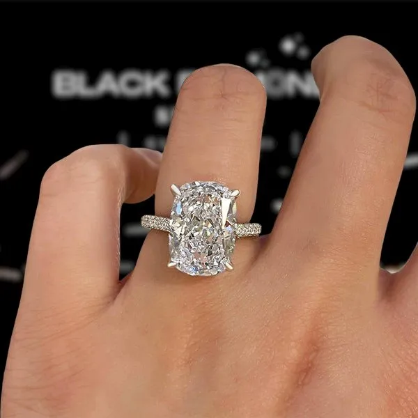 Luxurious Elongated Cushion Cut Engagement Ring