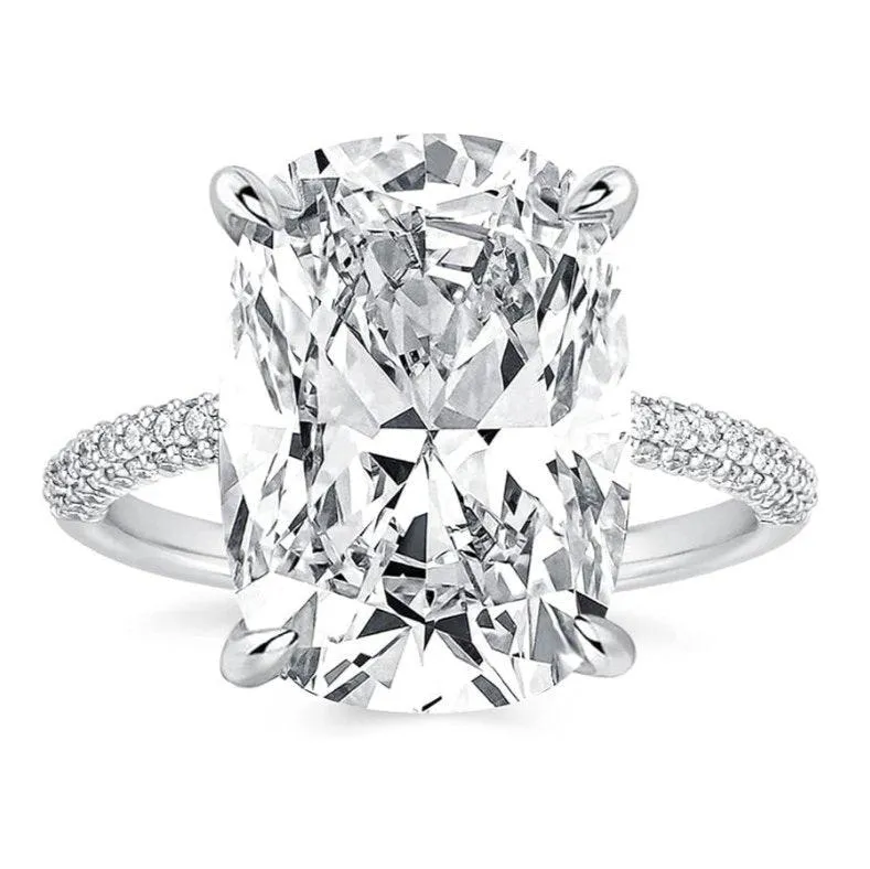 Luxurious Elongated Cushion Cut Engagement Ring