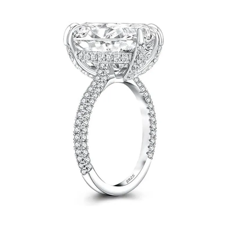 Luxurious Elongated Cushion Cut Engagement Ring