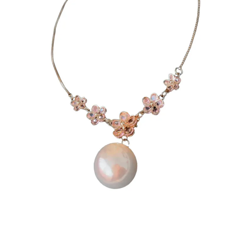 Luxurious Flower Geometric Artificial Pearl Electroplating Necklaces