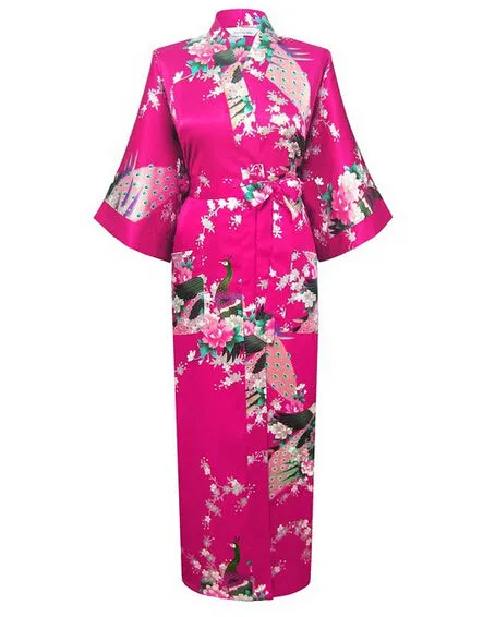 Luxurious Japanese Satin Kimono Robe