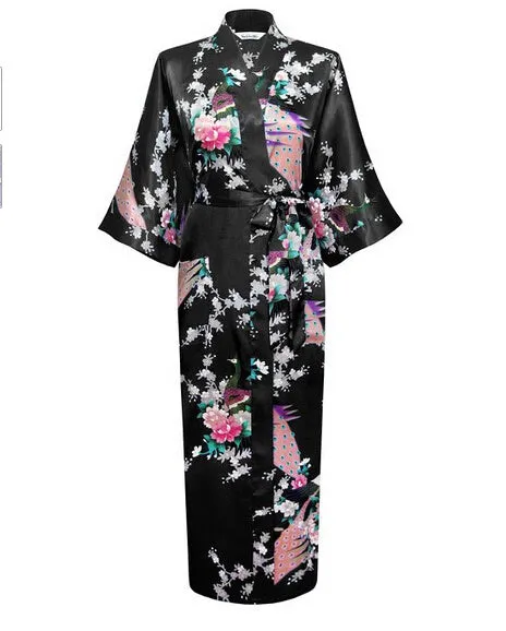 Luxurious Japanese Satin Kimono Robe