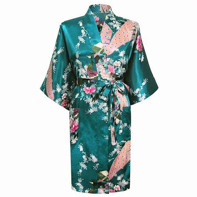 Luxurious Japanese Satin Kimono Robe