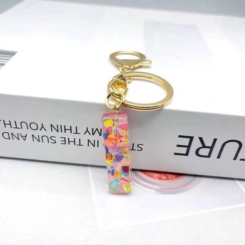 Luxurious Letter Colorful Arylic Unisex Bag Pendant Keychain