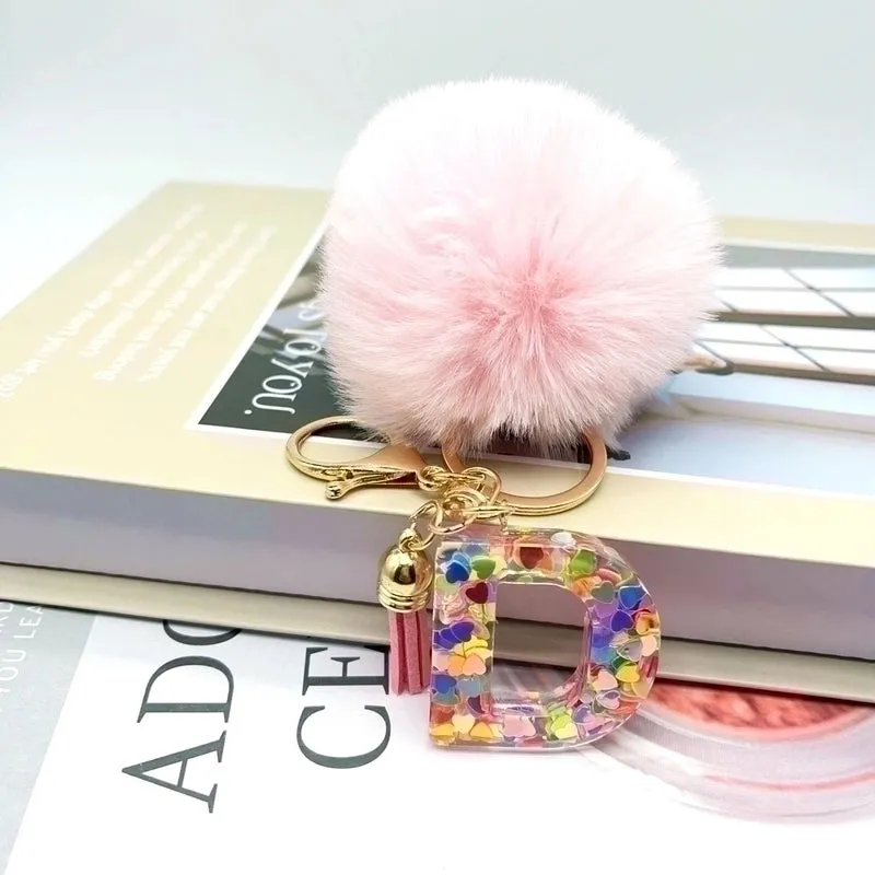 Luxurious Letter Colorful Arylic Unisex Bag Pendant Keychain