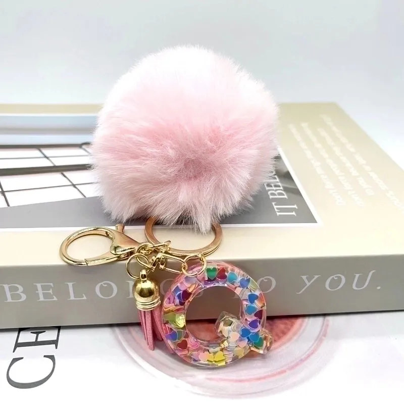 Luxurious Letter Colorful Arylic Unisex Bag Pendant Keychain