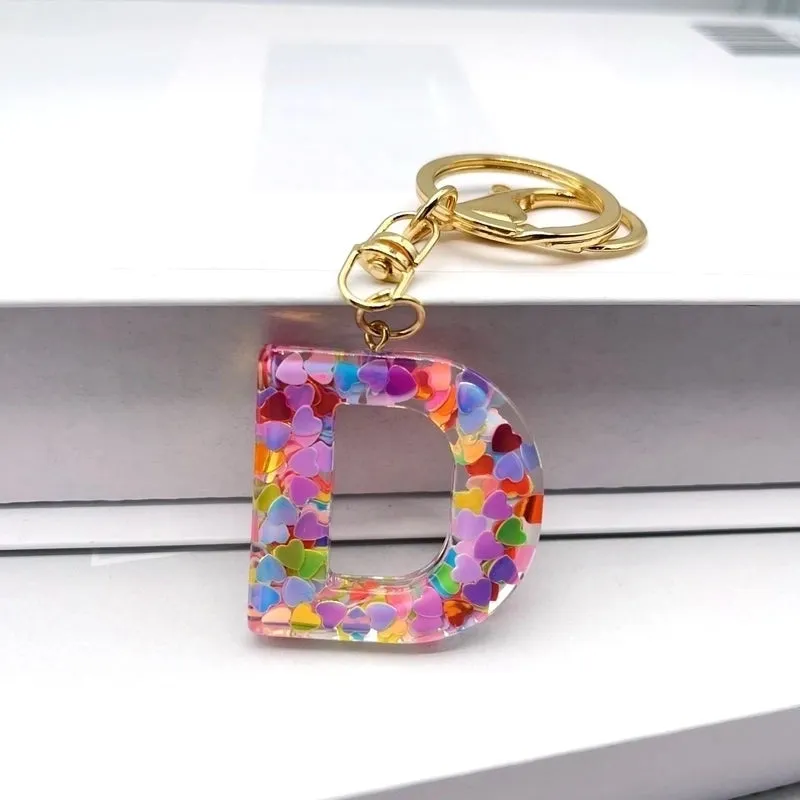 Luxurious Letter Colorful Arylic Unisex Bag Pendant Keychain