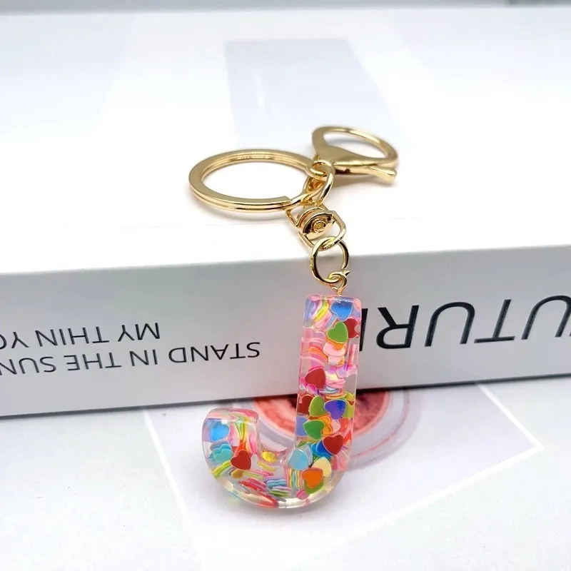 Luxurious Letter Colorful Arylic Unisex Bag Pendant Keychain