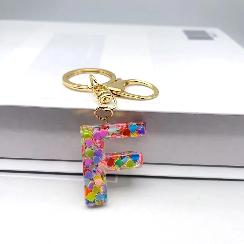 Luxurious Letter Colorful Arylic Unisex Bag Pendant Keychain