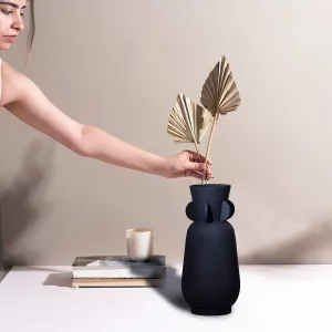 Luxurious Sage Black Metallic Vase