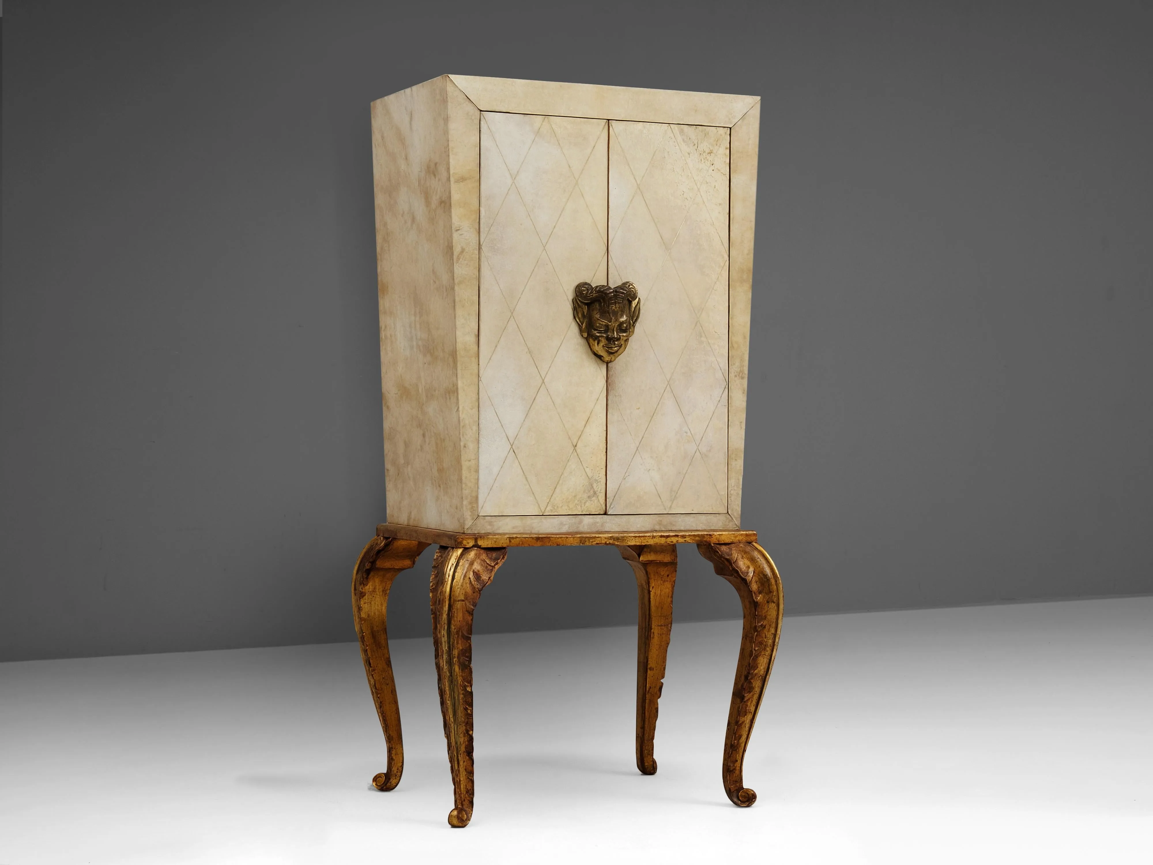 Maison Jansen Rare Art Deco Cabinet with Parchment