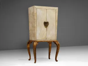 Maison Jansen Rare Art Deco Cabinet with Parchment