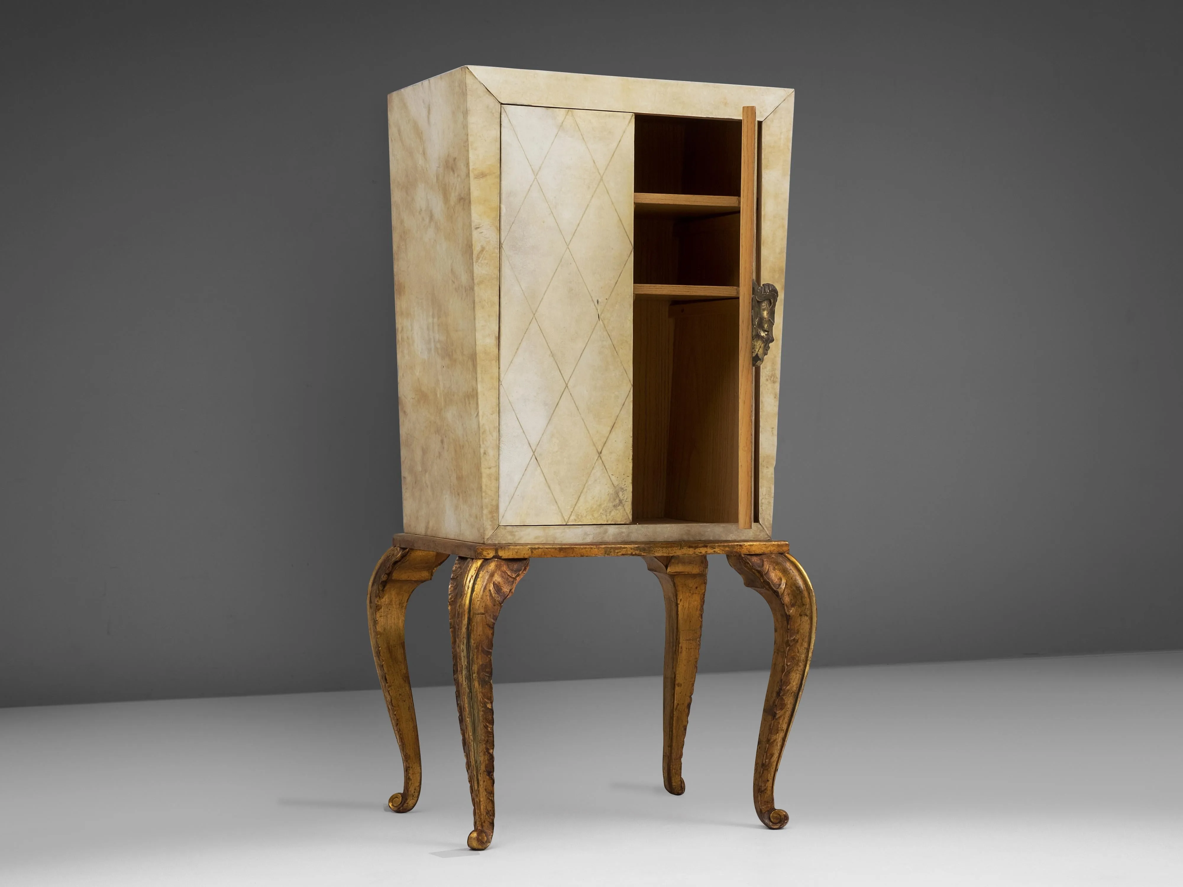 Maison Jansen Rare Art Deco Cabinet with Parchment