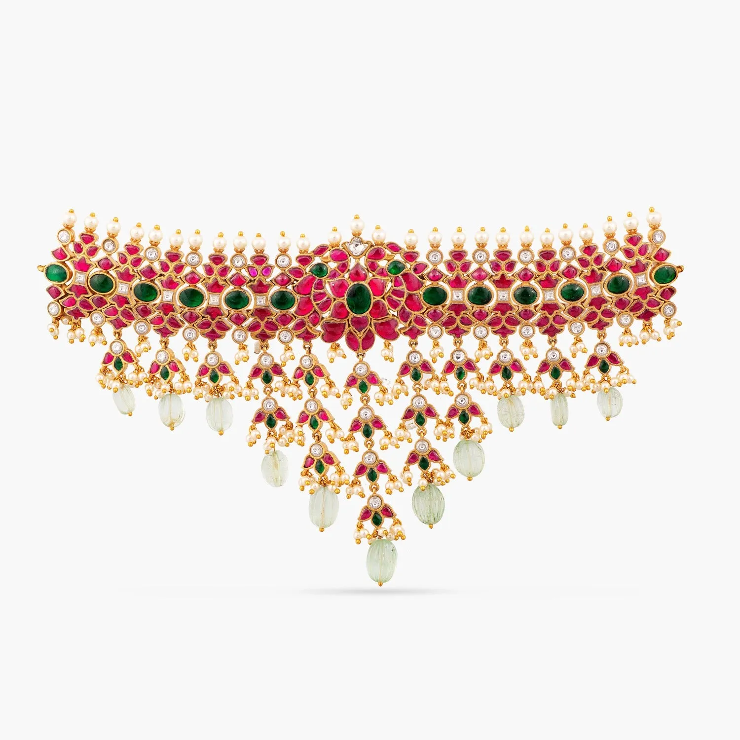 Maitreyi Kempu Silver Bridal Choker